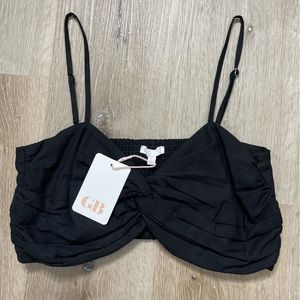 Gianni Bini Black Crop Top Sz L New Excellent Condition